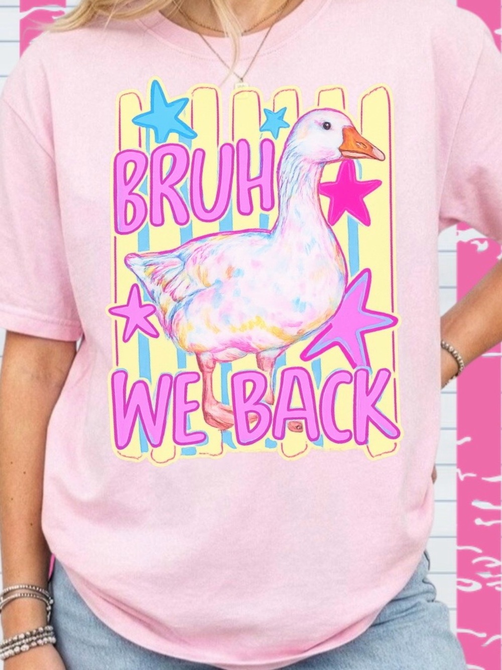 Bruh We Back Goose Tees FunnyBack To School| Retro Goose First day of school